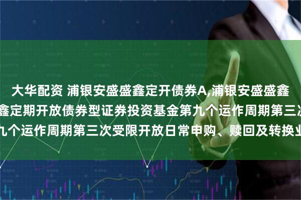 大华配资 浦银安盛盛鑫定开债券A,浦银安盛盛鑫定开债券C: 浦银安盛盛鑫定期开放债券型证券投资基金第九个运作周期第三次受限开放日常申购、赎回及转换业务的公告